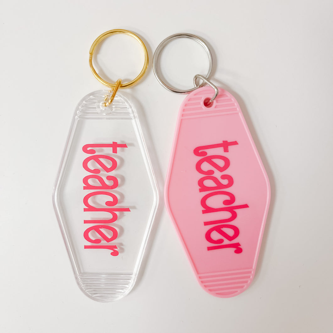 motel teacher keychain