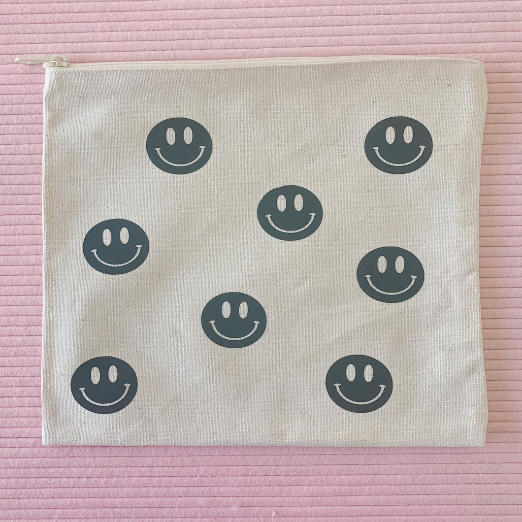 large smiley face bag - black