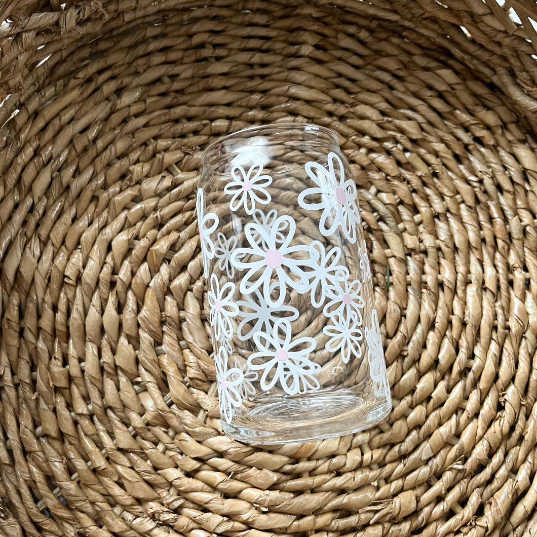 white daisy glass