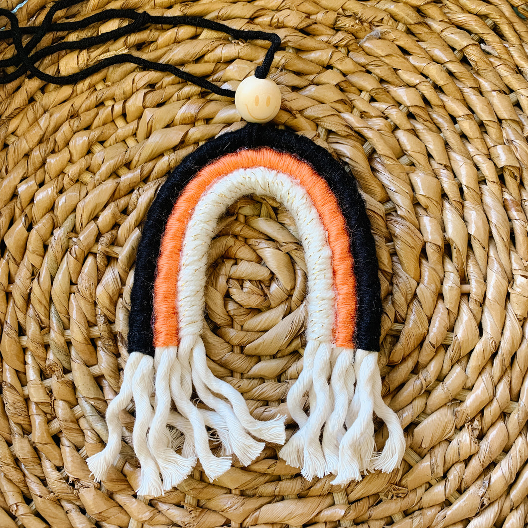 black & orange car charm/keychain