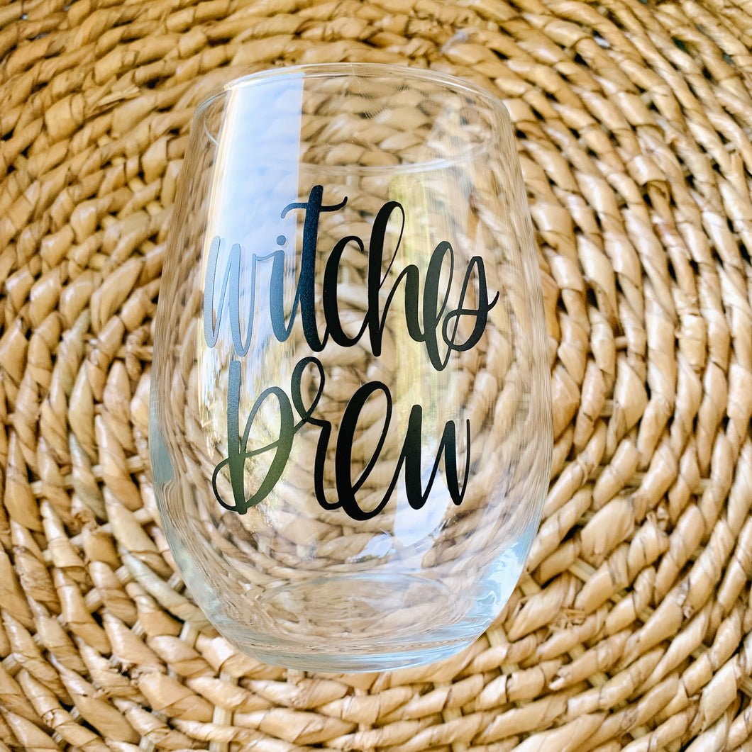 Witches Brew wine glass