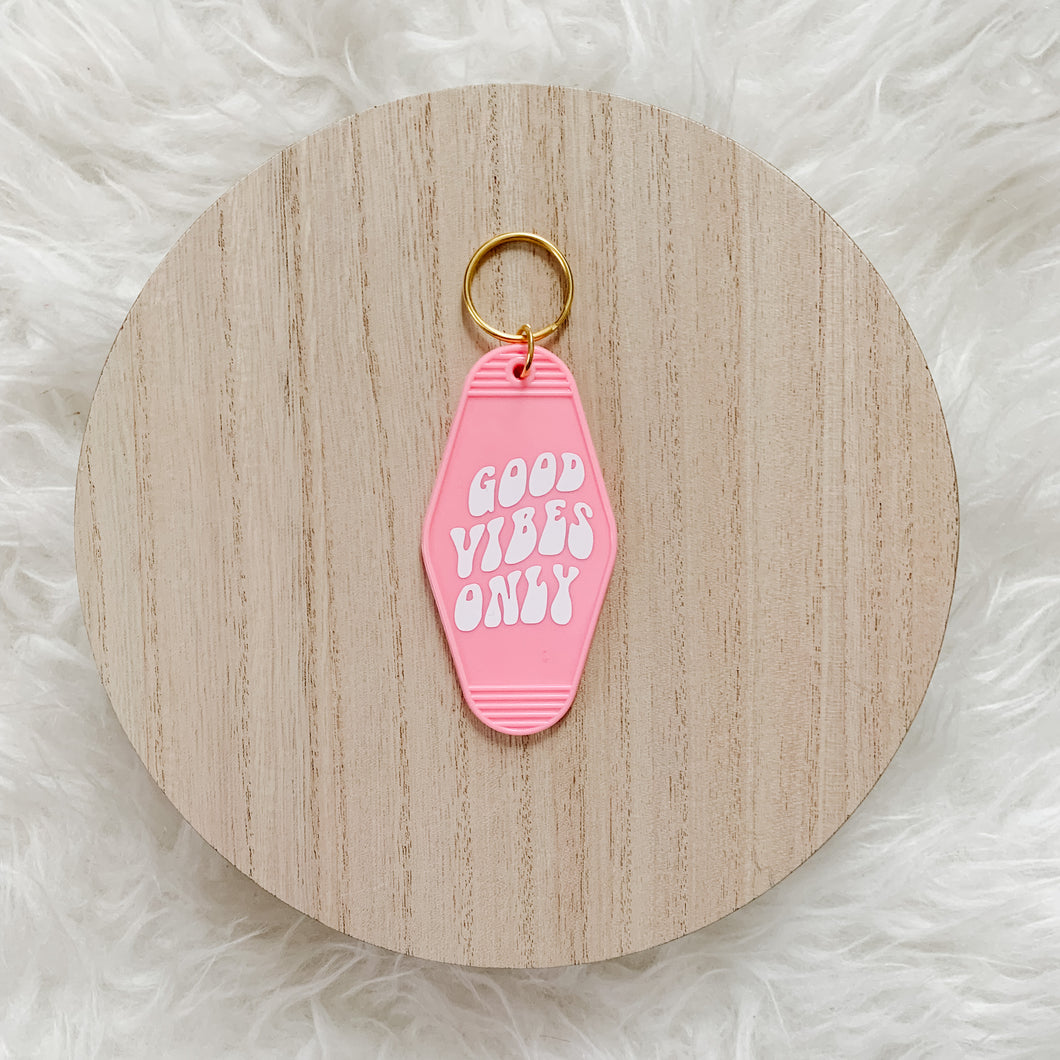 good vibes only keychain