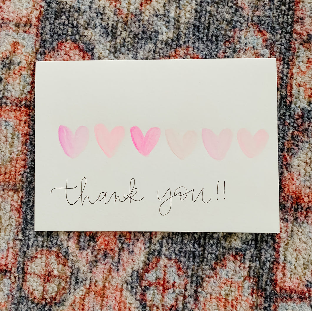 Heart thank you card