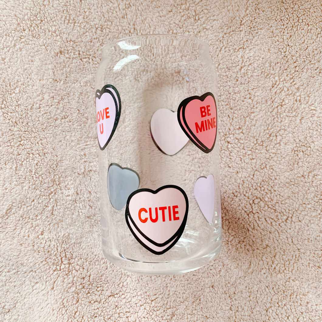 conversation heart can glass